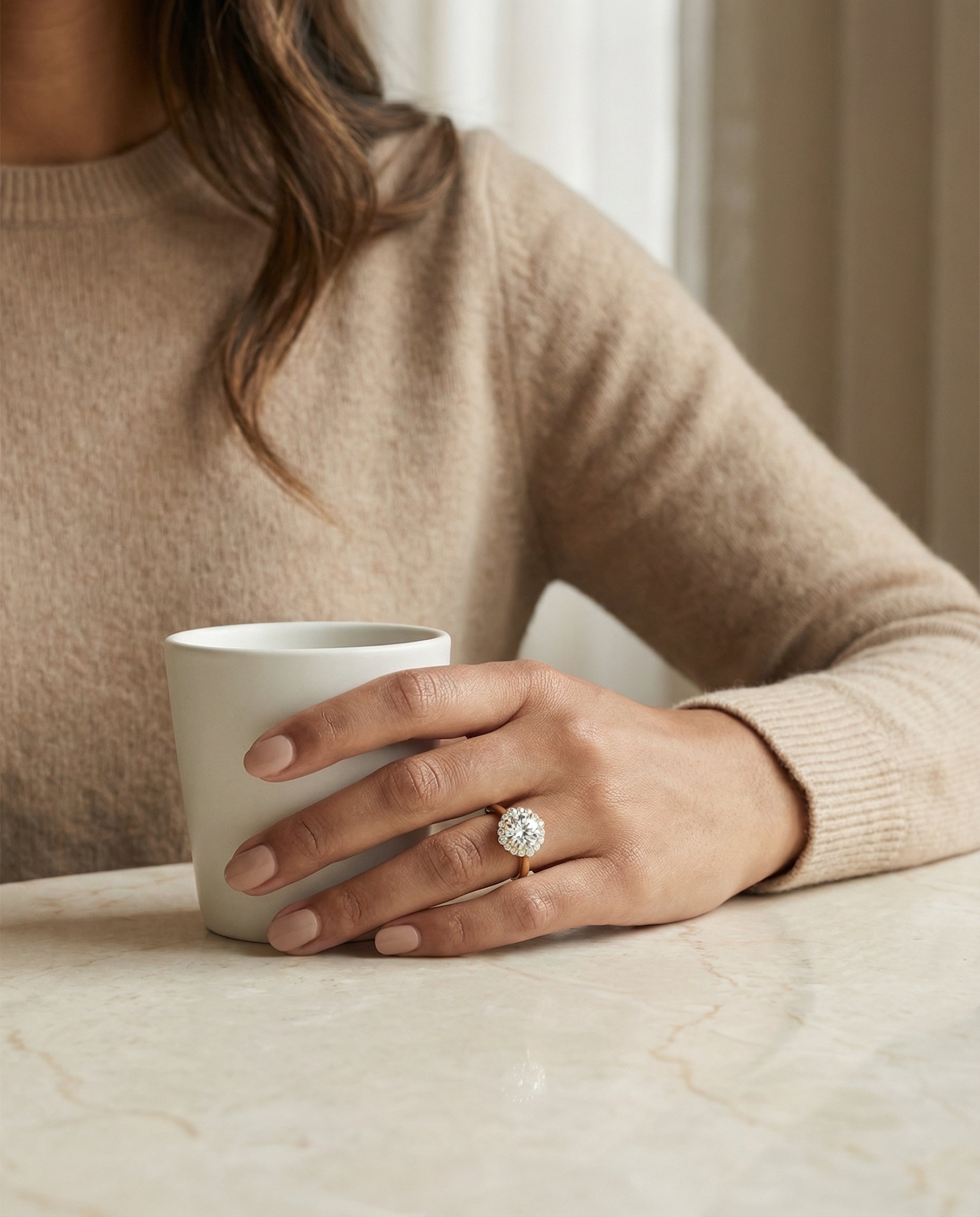 Made to order: The Tionne round engagement ring setting in 18K Yellow Gold | RockHer