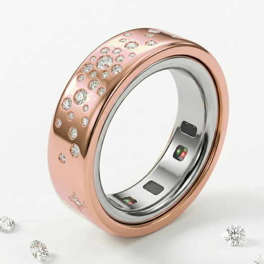 Starburst Diamond Cover for Oura Ring, in 14K Rose Gold | RockHer