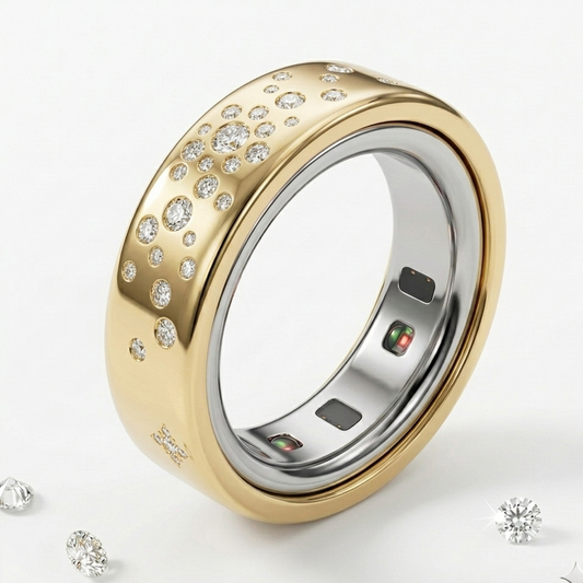 Starburst Diamond Cover for Oura Ring, in 14K Yellow Gold | RockHer