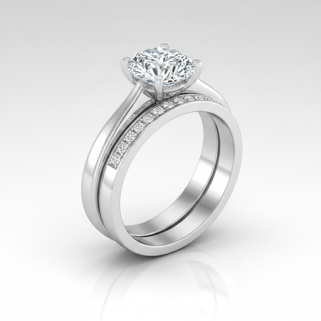 The Stella Matching Wedding Band, Oval in Platinum