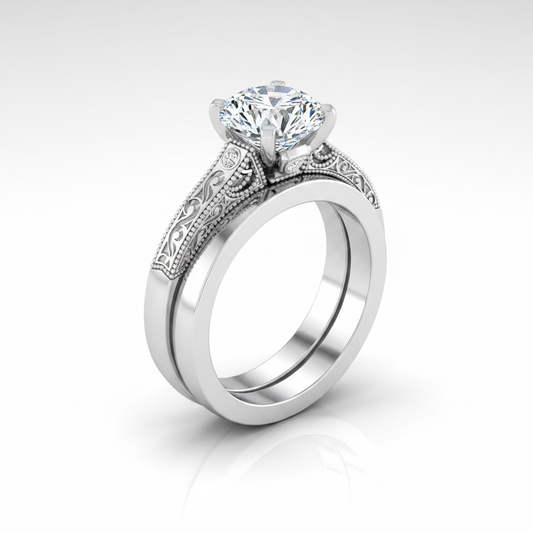 The Stella Matching Wedding Band, Round in Platinum