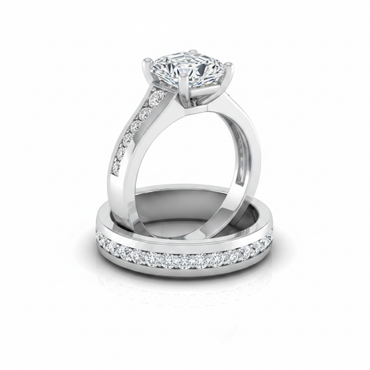 The Stevie Matching Wedding Band, Asscher in 18K White Gold