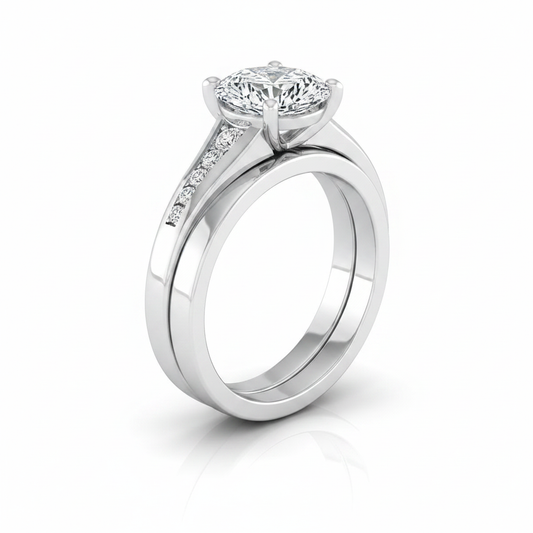 The Stevie Matching Wedding Band, Pear in 18K White Gold