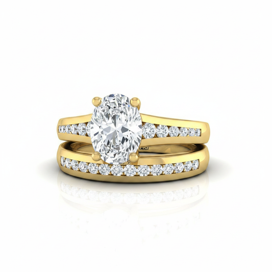 The Stevie Matching Wedding Band, Oval in 18K Yellow Gold