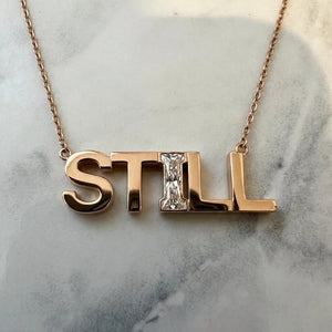 STILL lab-grown diamond letter necklace in 14K Rose Gold
