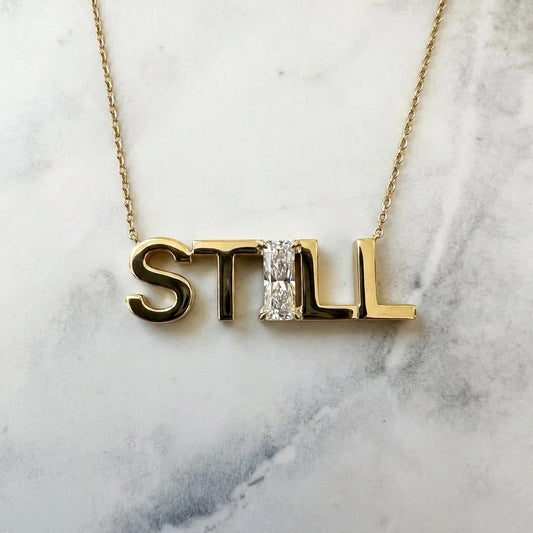 STILL lab-grown diamond letter necklace in 14K Yellow Gold