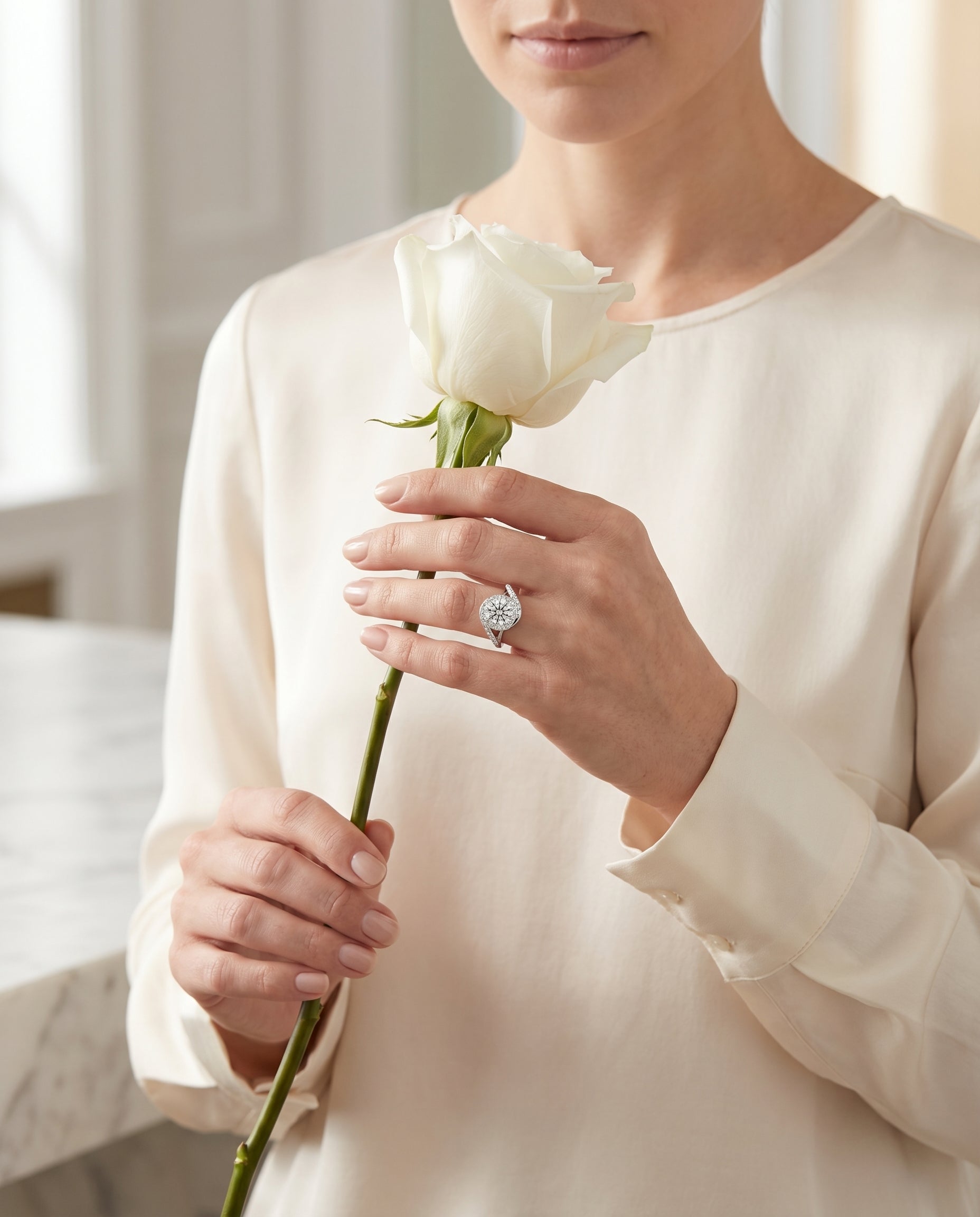 Made to order: The Ariana round engagement ring setting in Platinum | RockHer