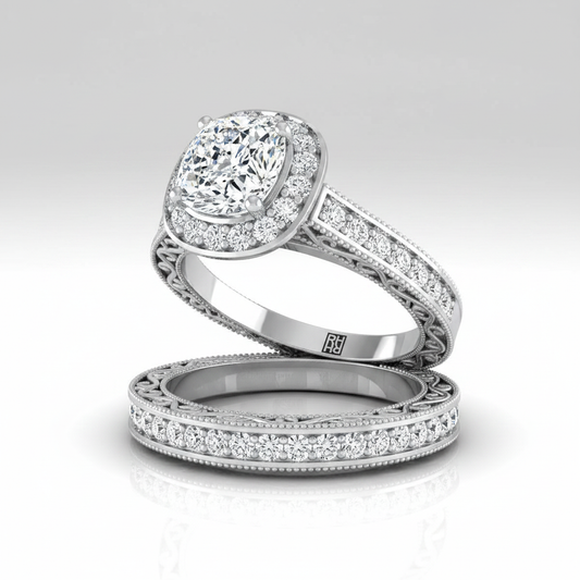 The Talea Matching Wedding Band, Cushion in 18K White Gold