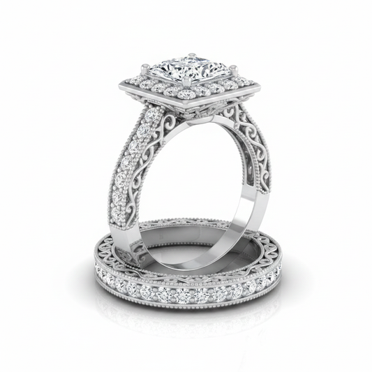 The Talea Matching Wedding Band, Princess in 18K White Gold