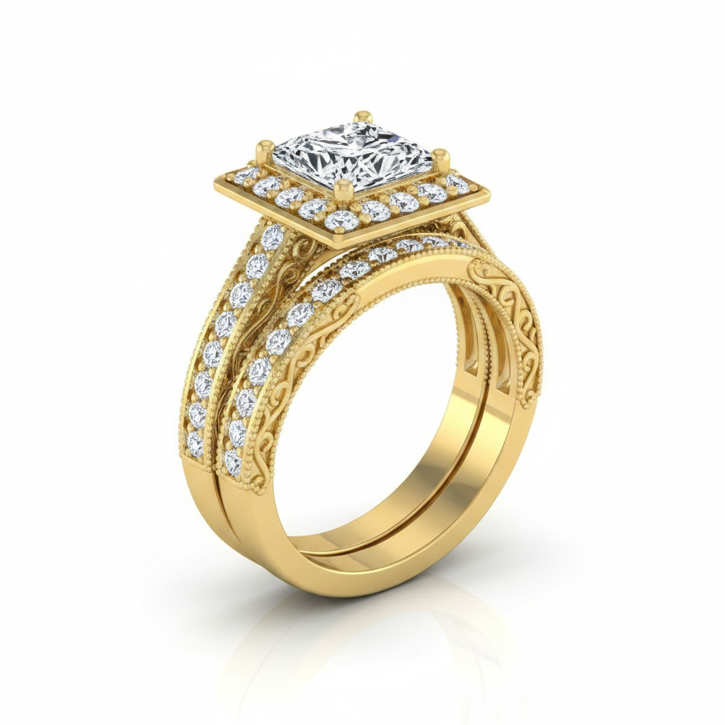 The Talea Matching Wedding Band, Princess in 18K Yellow Gold
