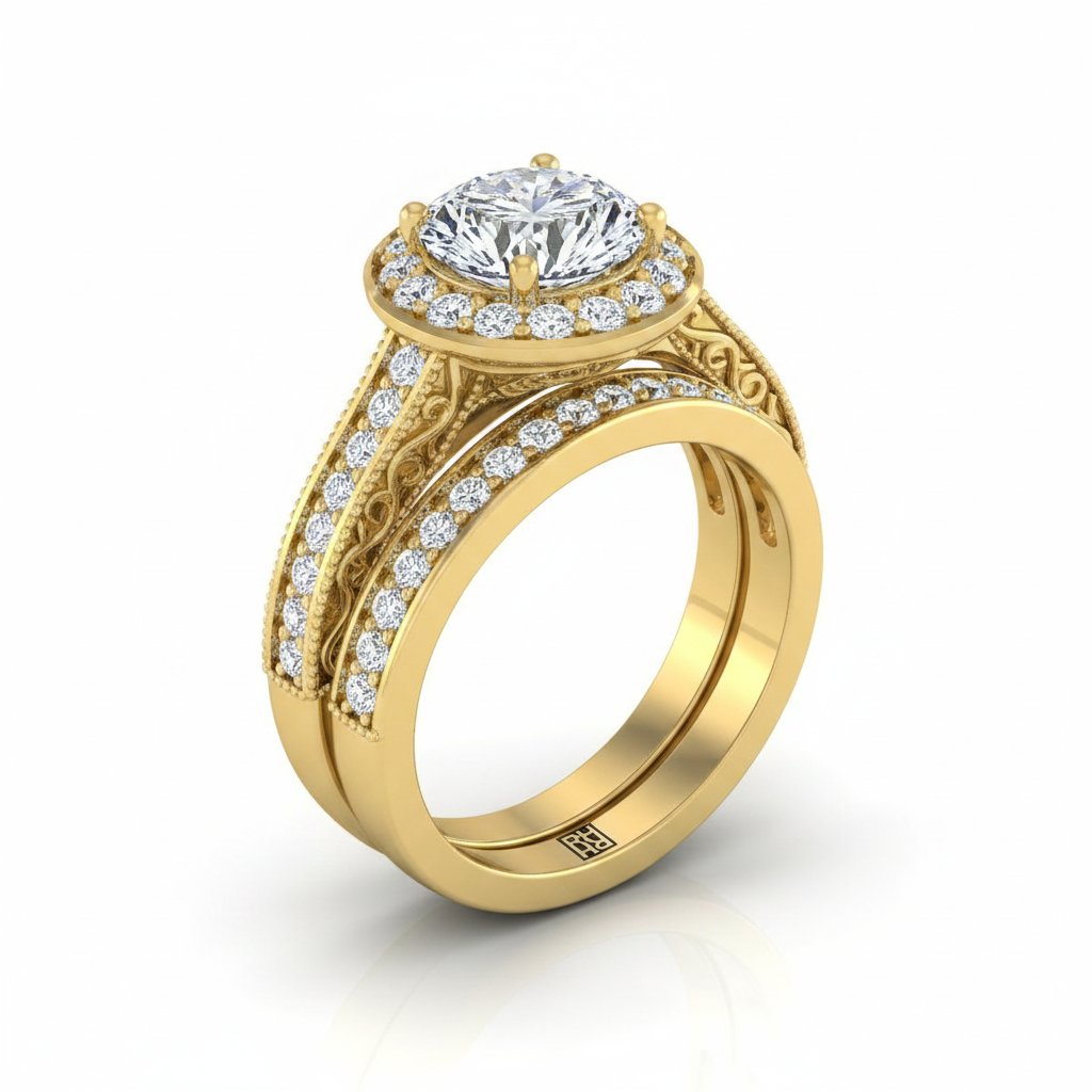 The Talea Matching Wedding Band, Round in 18K Yellow Gold