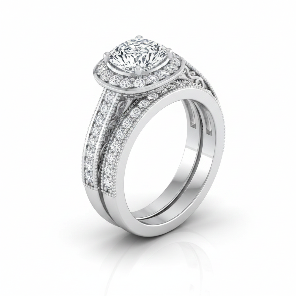 The Talea Matching Wedding Band, Cushion in Platinum