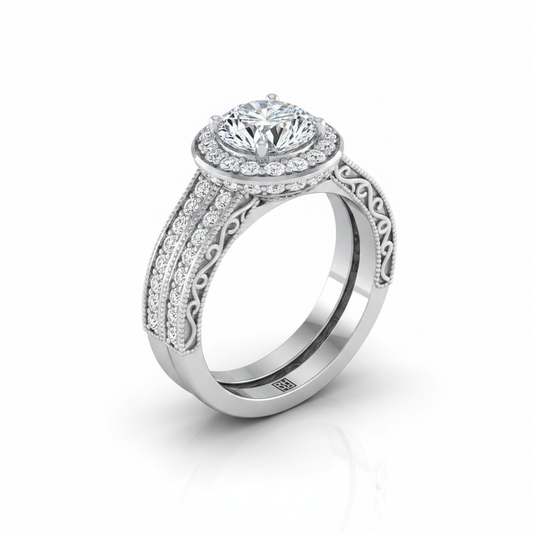 The Talea Matching Wedding Band, Round in Platinum