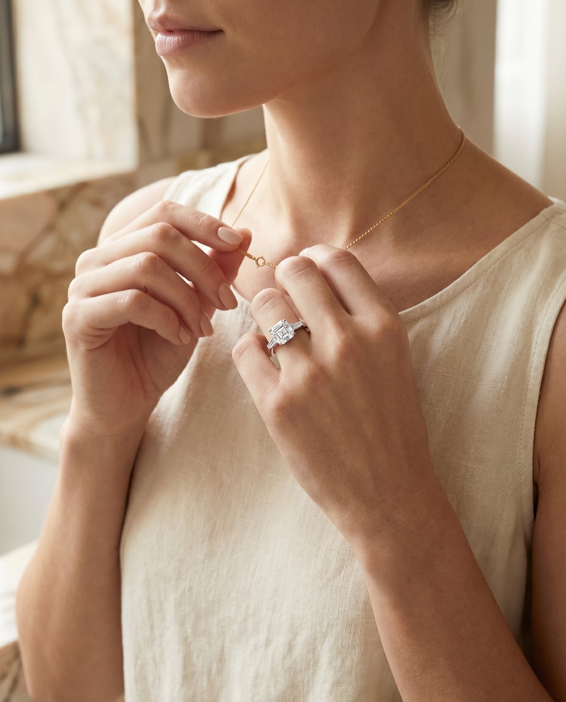 Made to order: The June asscher engagement ring setting in Platinum | RockHer