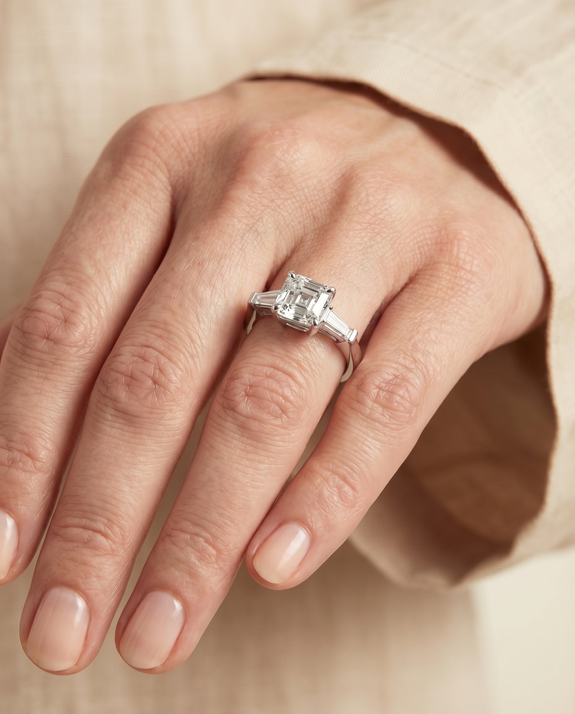 The June setting for asscher diamonds, made to order in Platinum | RockHer