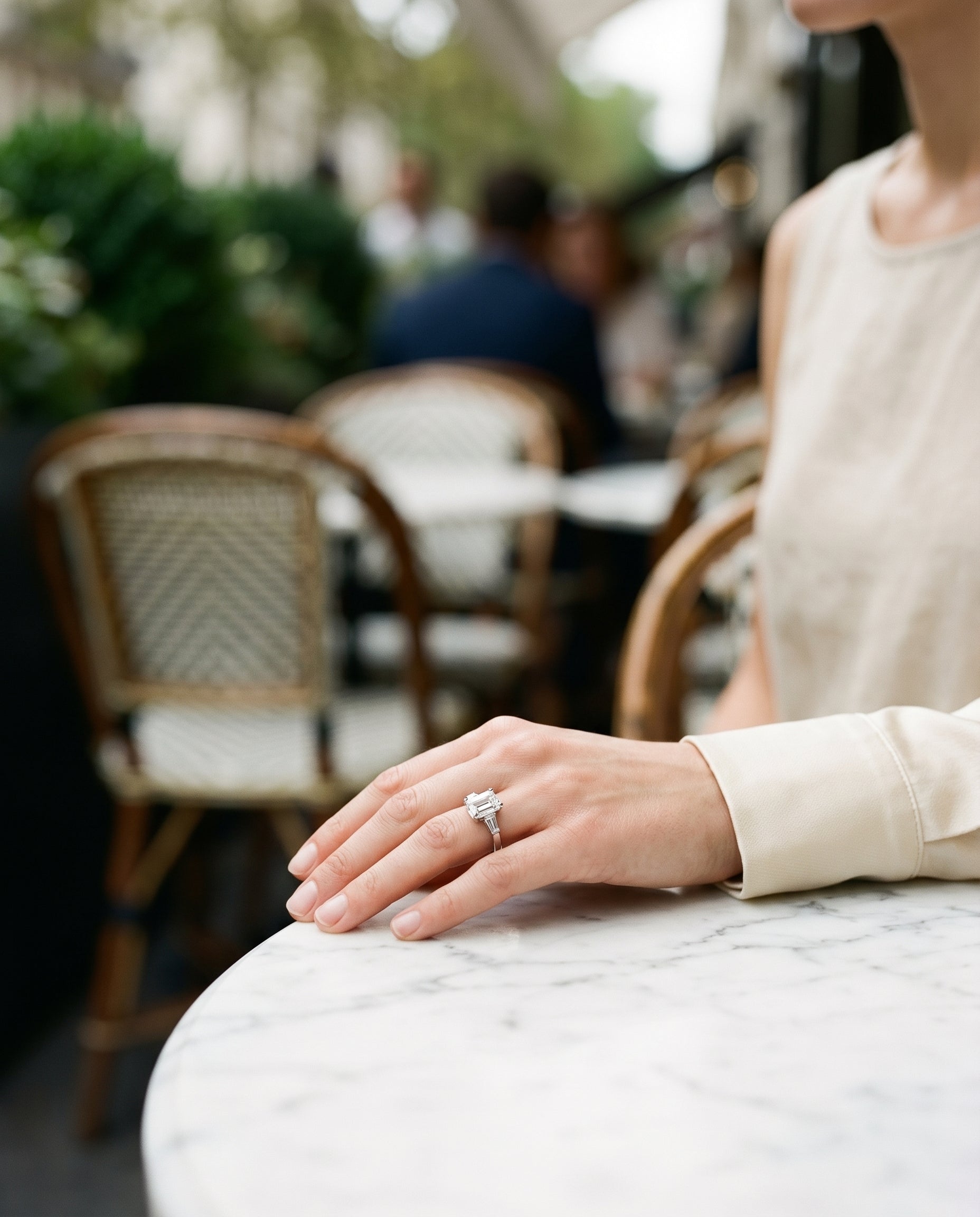 Made to order: The Caroline emerald engagement ring setting in Platinum | RockHer