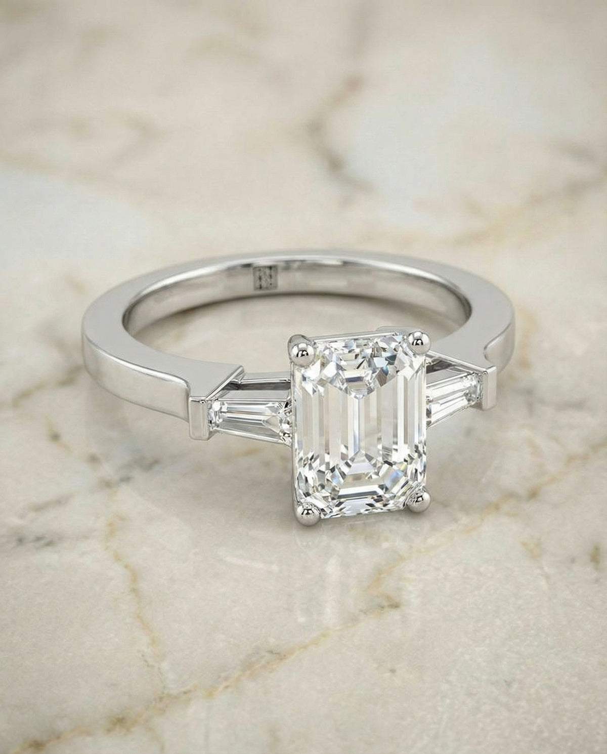 The June emerald engagement ring setting in Platinum | RockHer