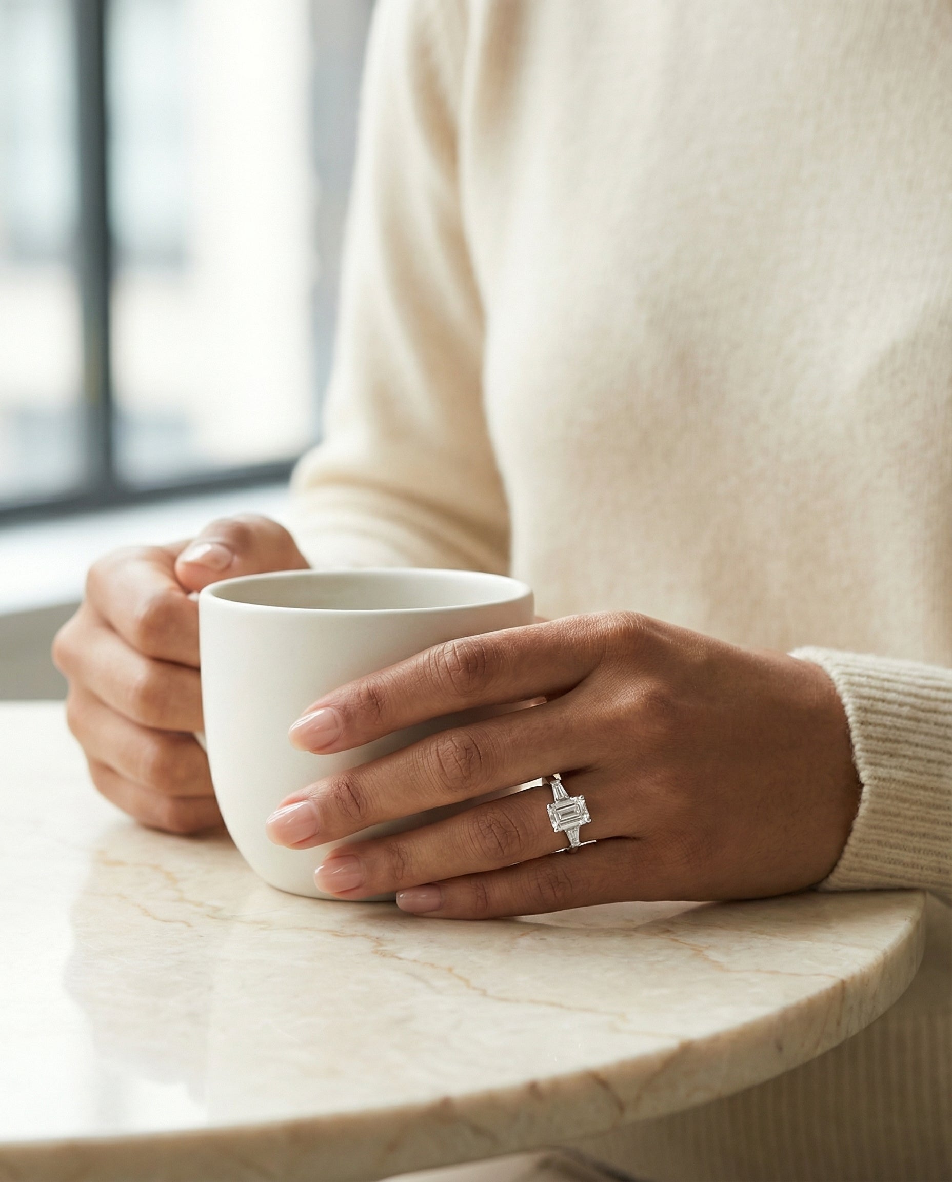 Made to order: The June emerald engagement ring setting in Platinum | RockHer
