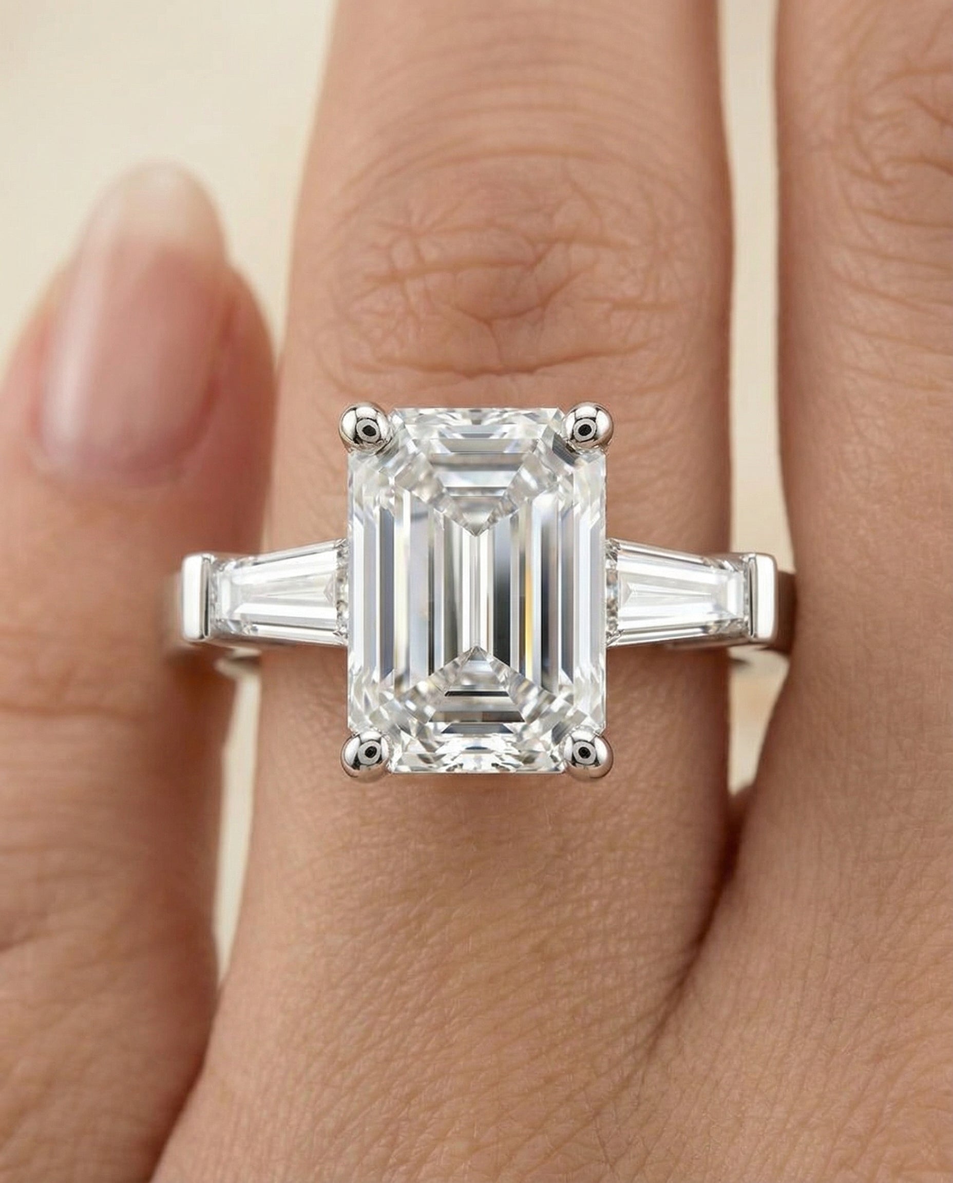 The June setting for emerald diamonds, made to order in Platinum | RockHer