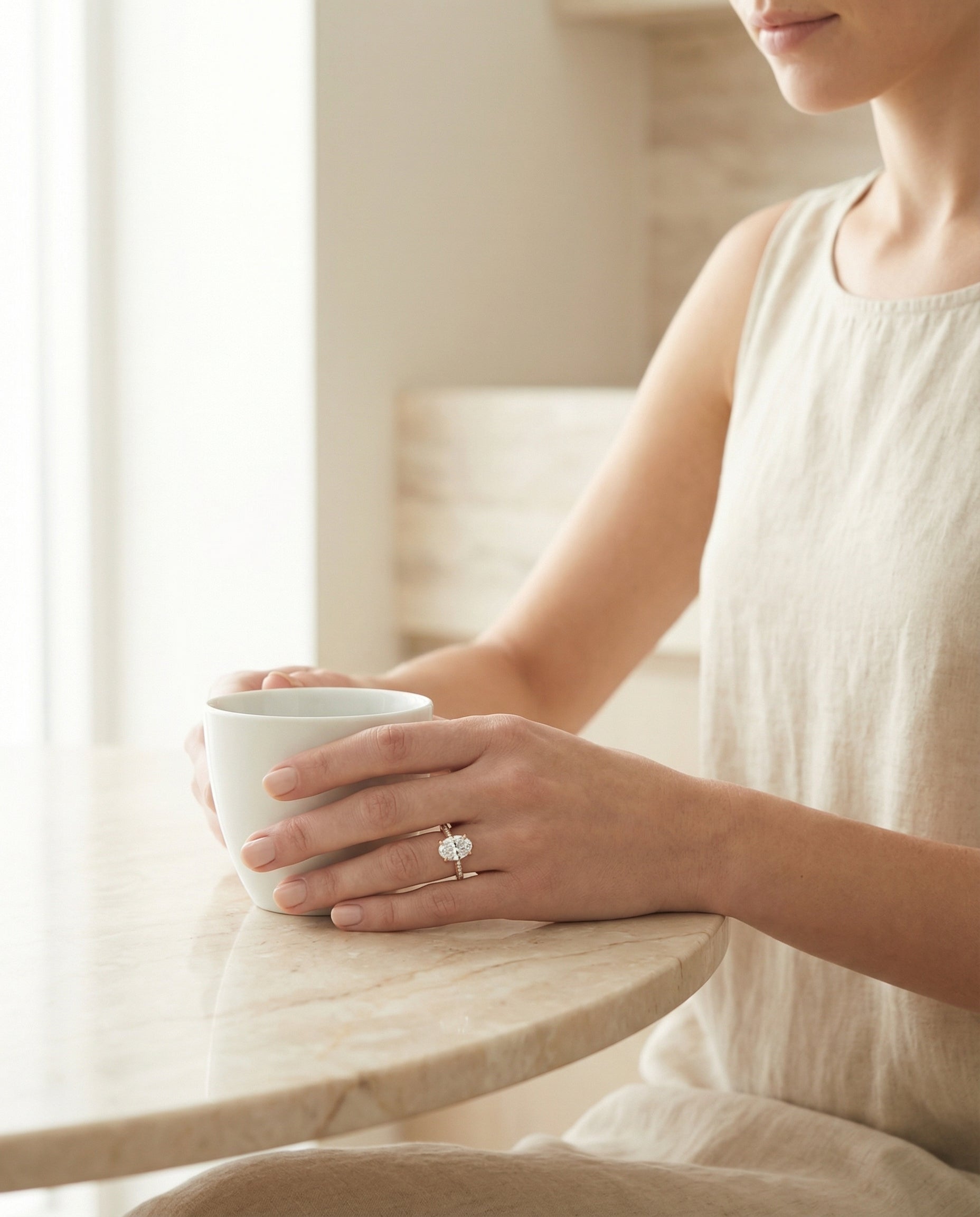Made to order: The Carrie oval engagement ring setting in 14K Rose Gold | RockHer