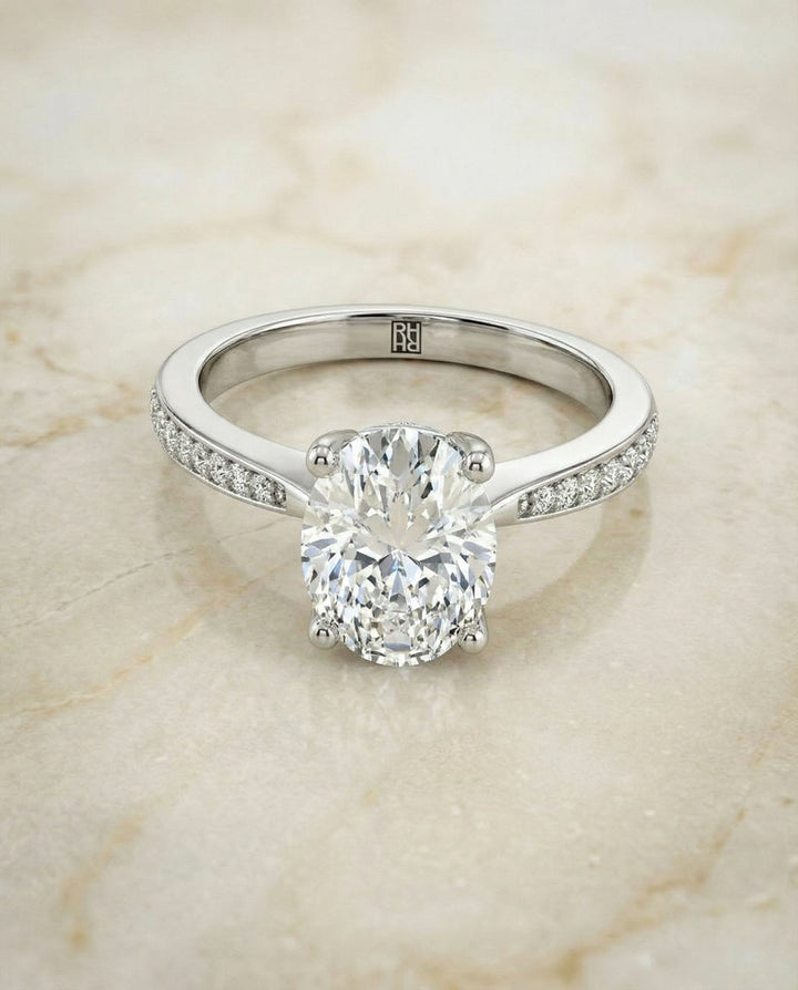 Carrie Select Oval engagement ring in 18K White Gold
