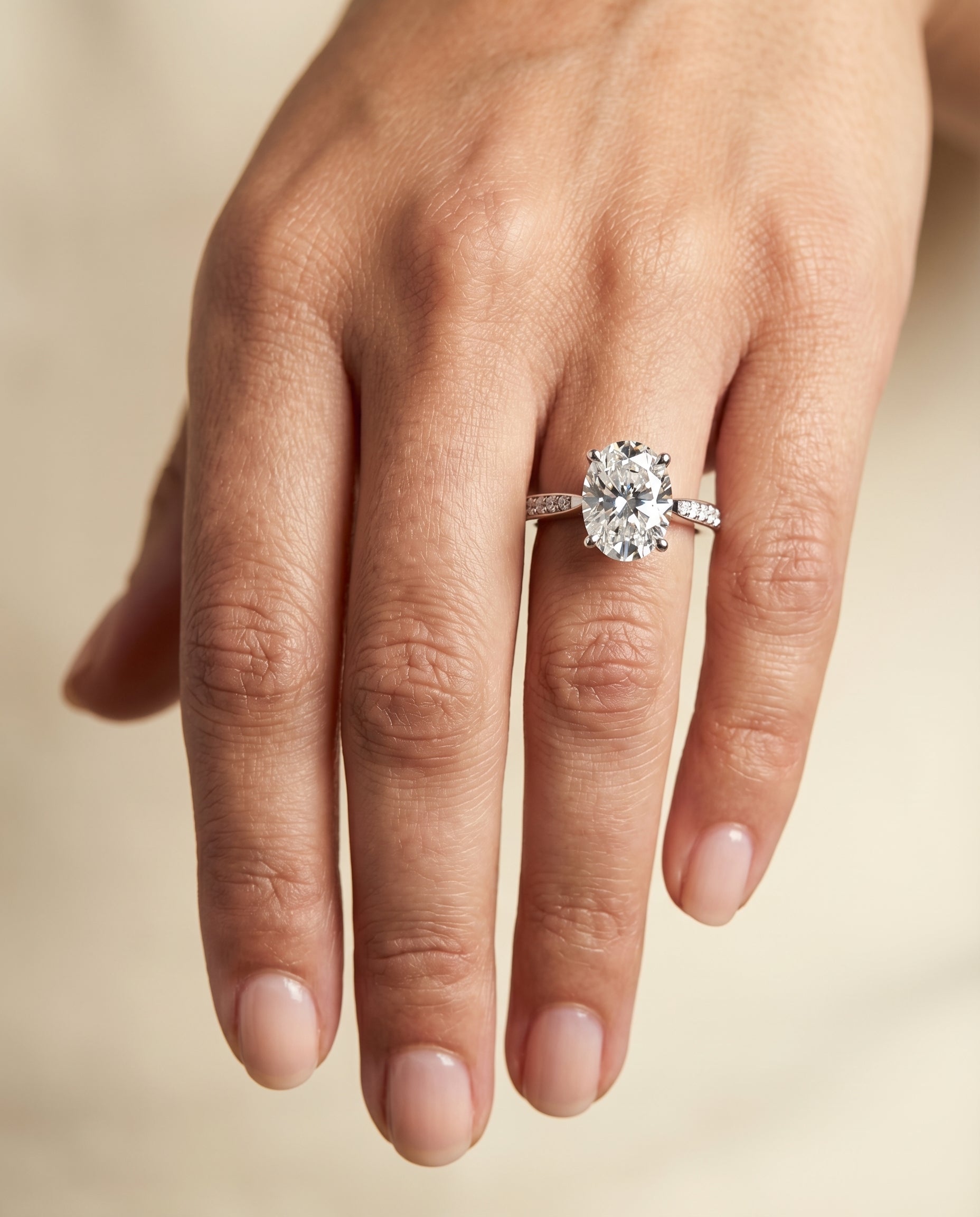 The Carrie setting for oval diamonds, made to order in 18K White Gold | RockHer