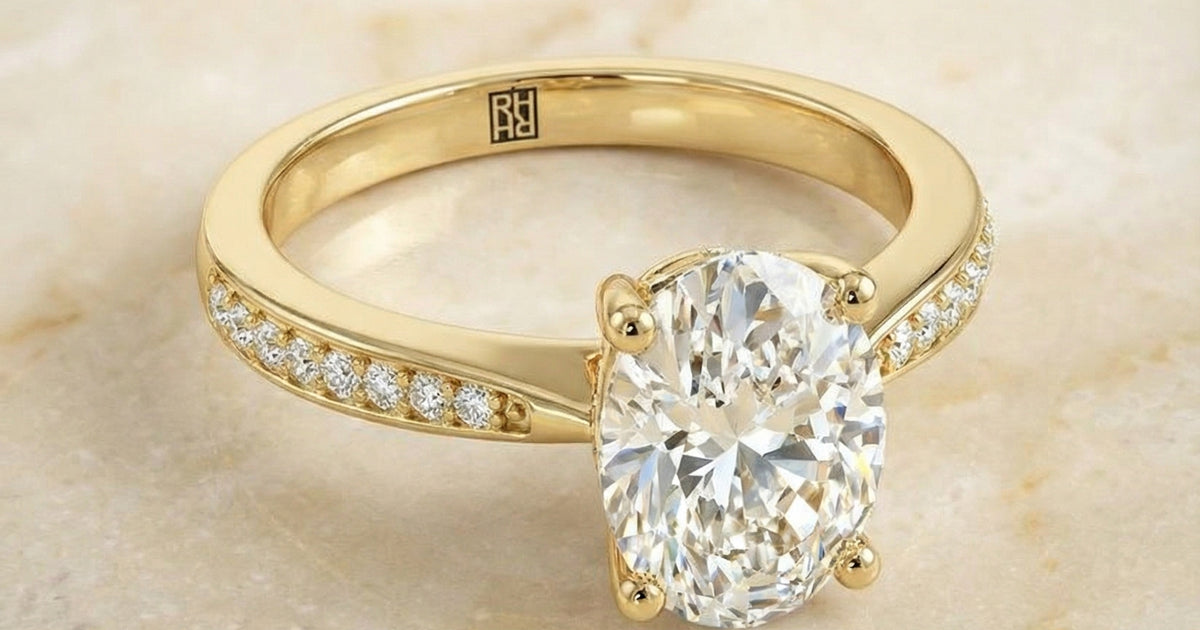 Carrie Pavé Oval 18K Yellow Gold Engagement Ring | RockHer