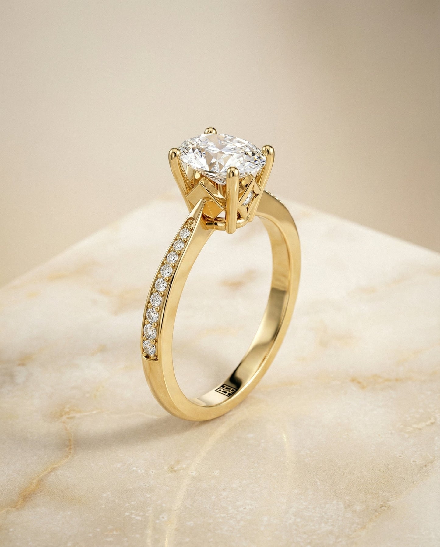 Carrie Select Oval engagement ring in 18K Yellow Gold