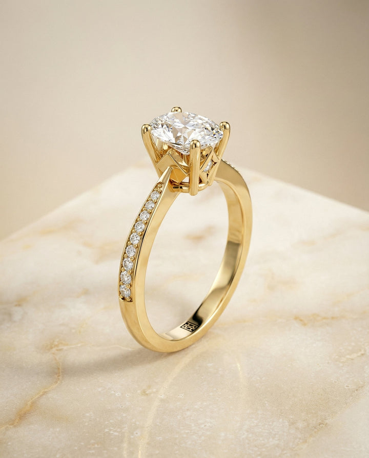 The Carrie Select Engagement Ring Engagement Ring with Lab Diamond in 18K Yellow Gold — view 2