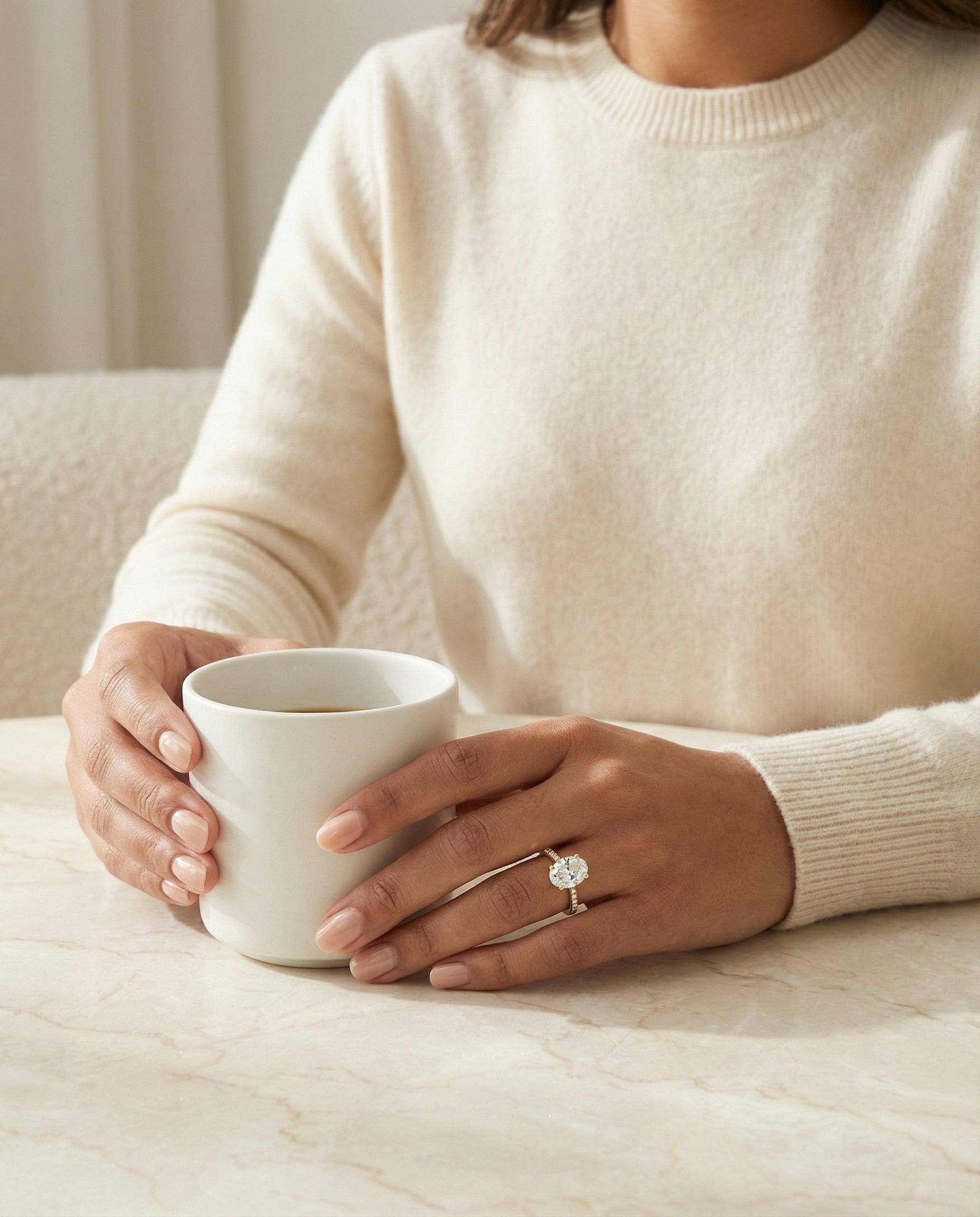 Made to order: The Carrie oval engagement ring setting in 18K Yellow Gold | RockHer