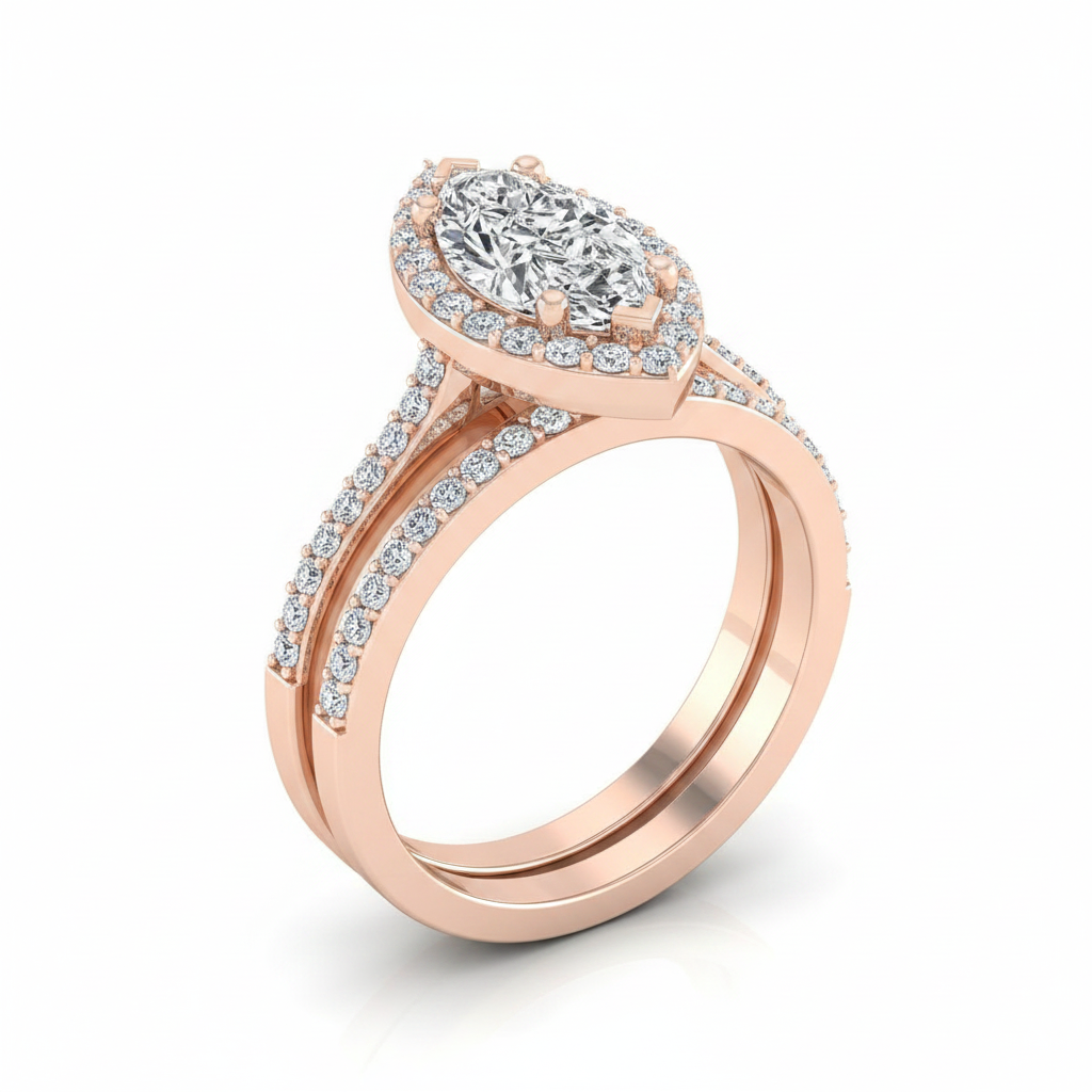 The Taylor Matching Wedding Band, Marquise in 14K Rose Gold