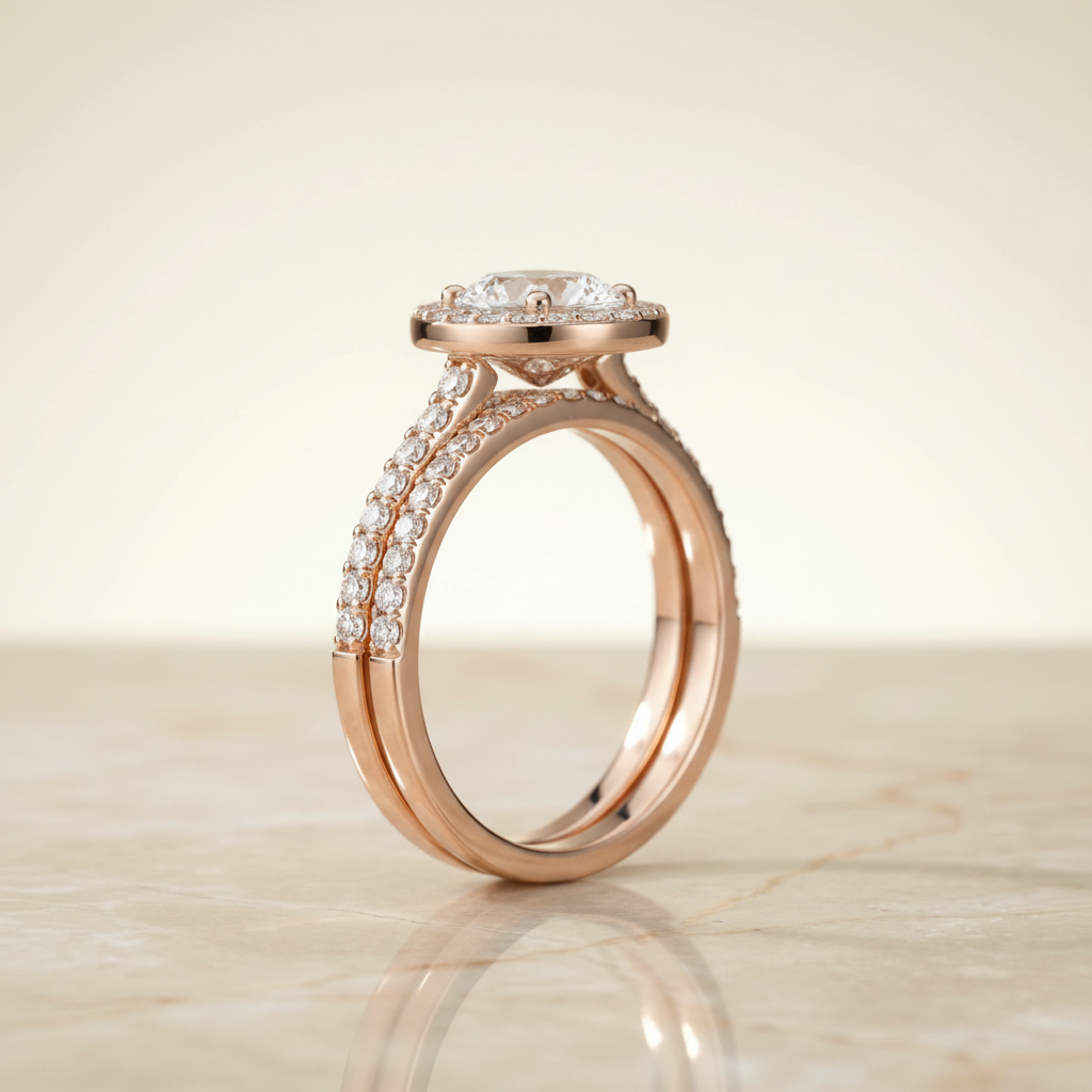 The Taylor Matching Wedding Band, Round in 14K Rose Gold