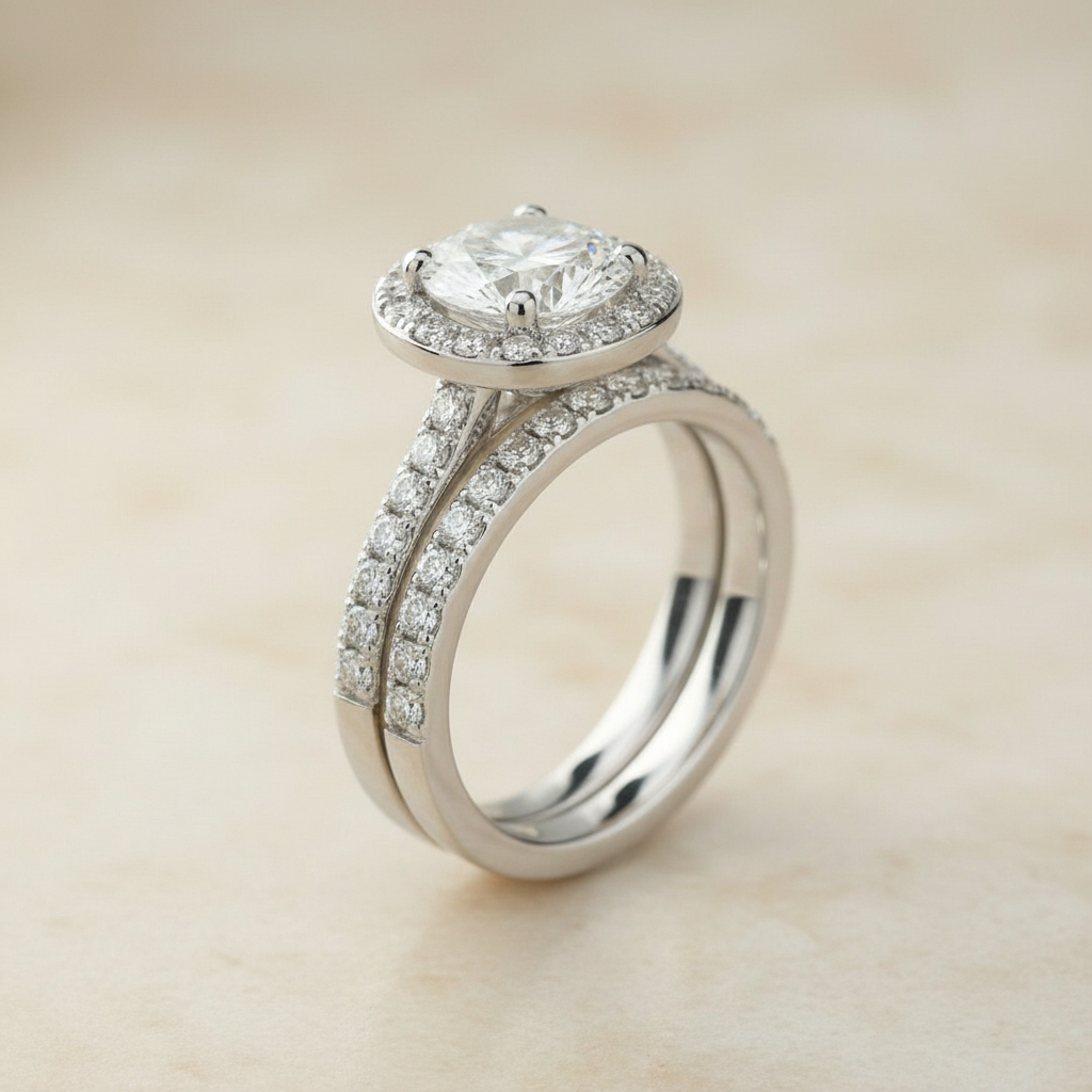 The Taylor Matching Wedding Band, Round in 18K White Gold