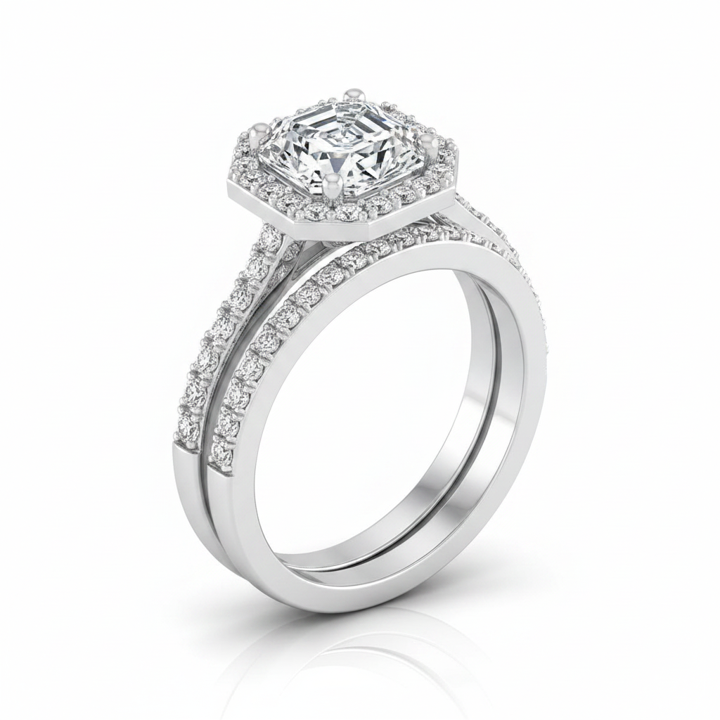 The Taylor Matching Wedding Band, Asscher in Platinum