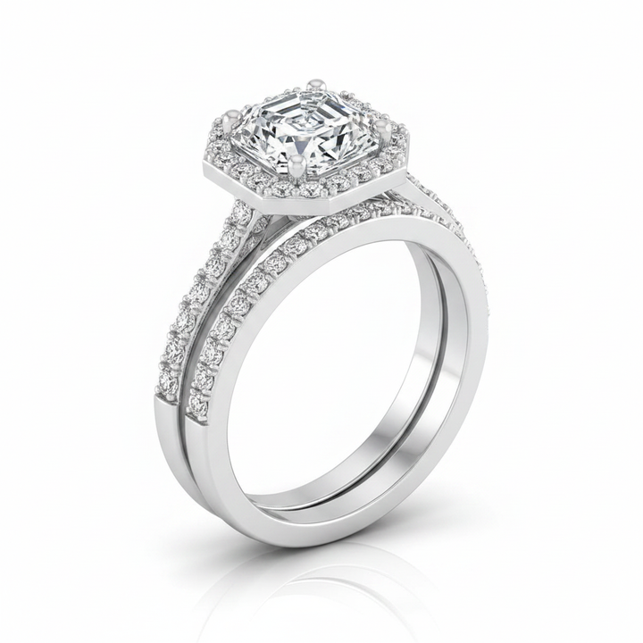 The Taylor Matching Wedding Band, Asscher in Platinum | RockHer
