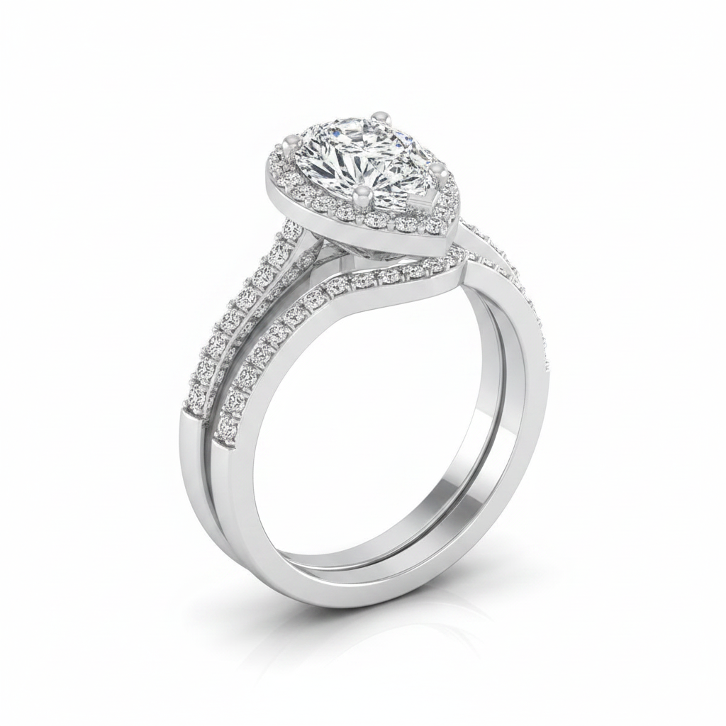 The Taylor Matching Wedding Band, Pear in Platinum