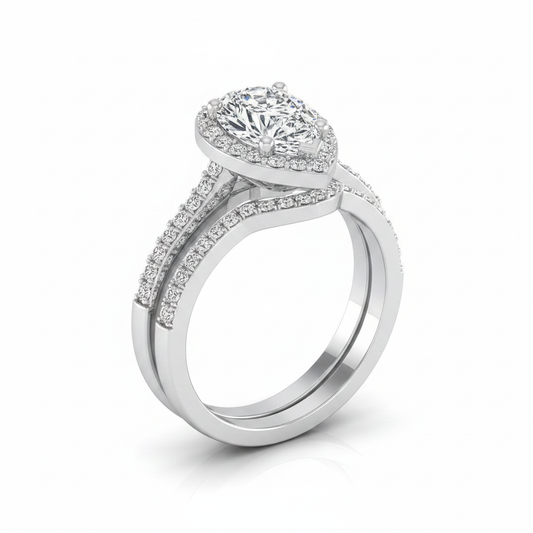The Taylor Matching Wedding Band, Pear in Platinum