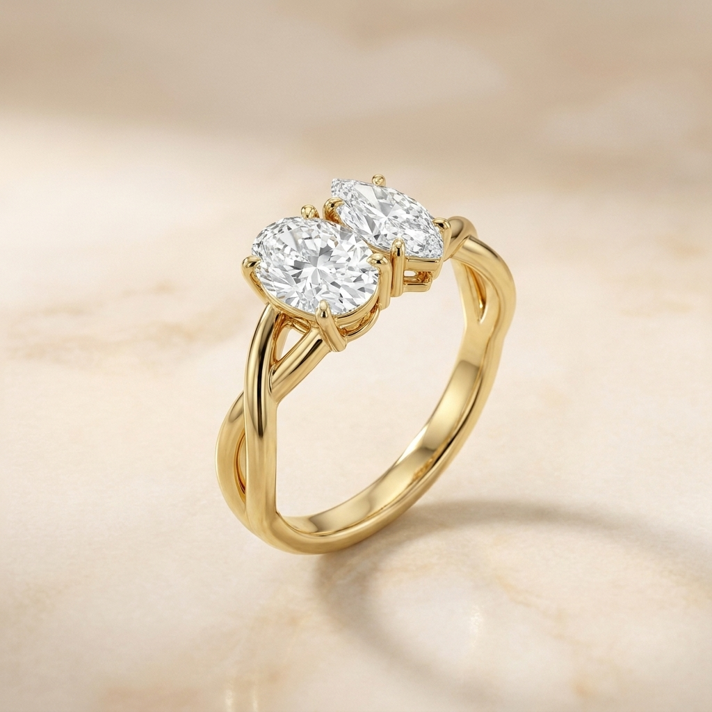 Select Pavé Halo styling on The Taylor marquise engagement ring setting | RockHer