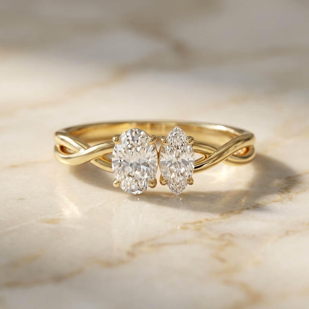 The Taylor marquise engagement ring setting in 14K Rose Gold | RockHer