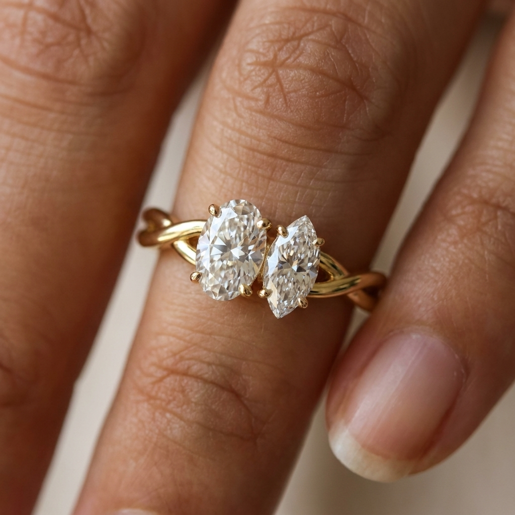 The Taylor setting for marquise diamonds, made to order in 14K Rose Gold | RockHer