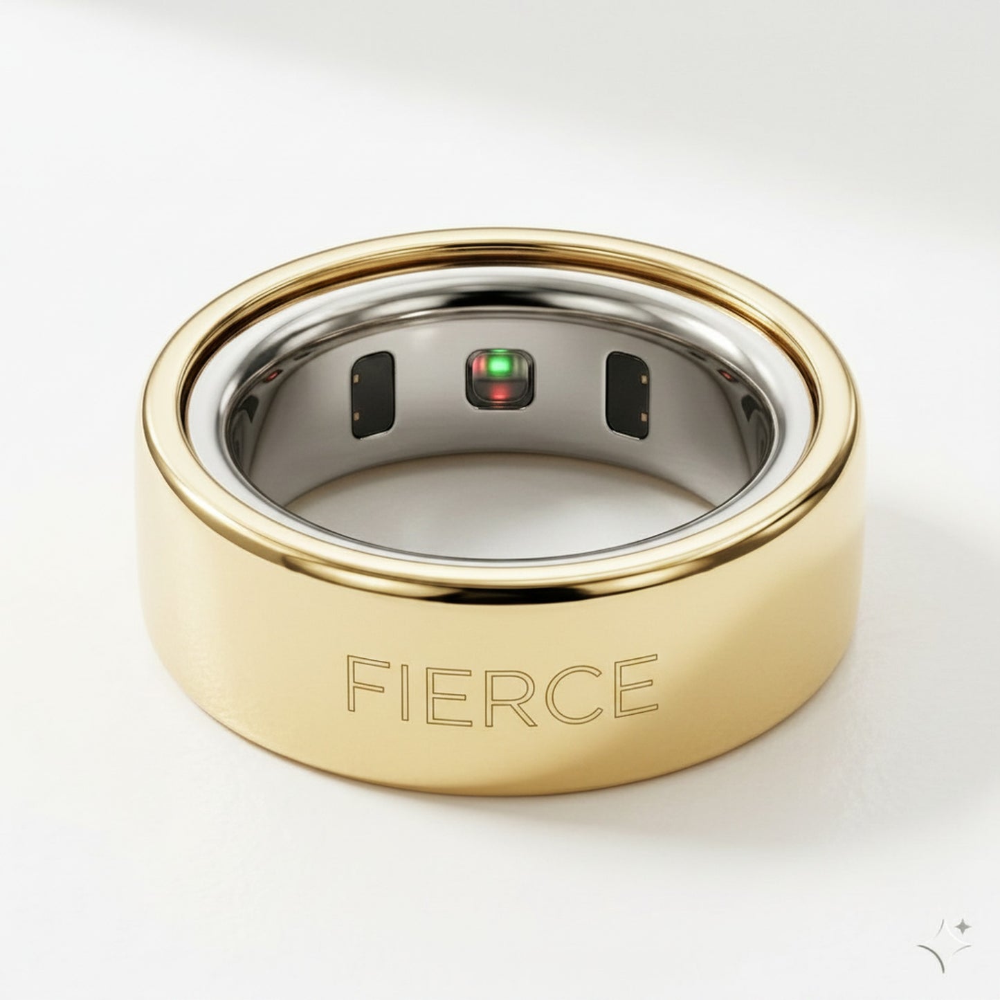 FIERCE laser engraved 14K Yellow Gold Oura Ring cover