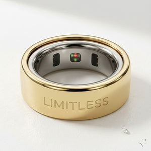 LIMITLESS laser engraved 14K Yellow Gold Oura Ring cover