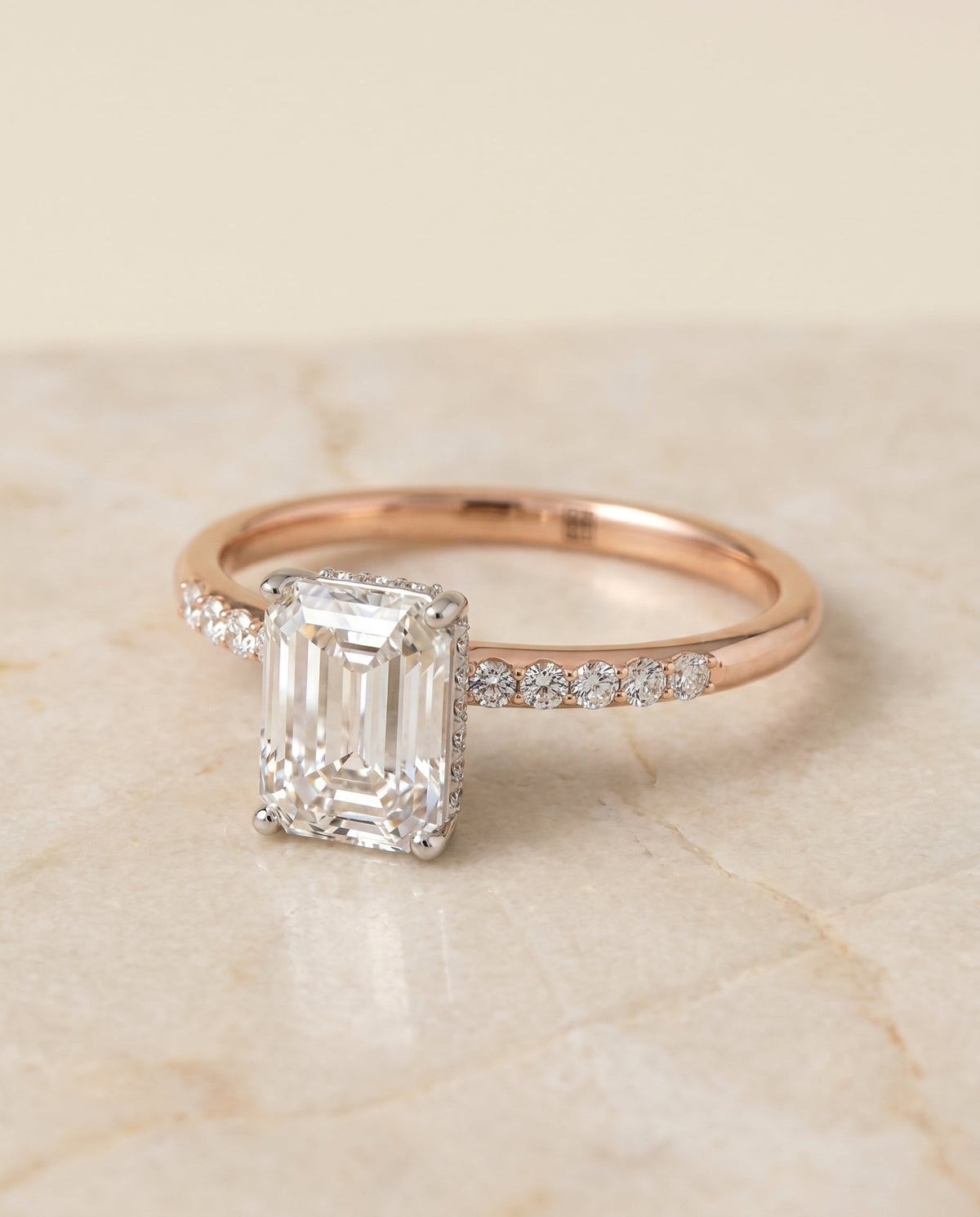 The Abbey emerald engagement ring setting in 14K Rose Gold | RockHer