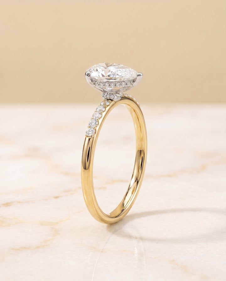 The Abbey Select Solitaire Engagement Ring with Lab Diamond in 18K Yellow Gold - view 2