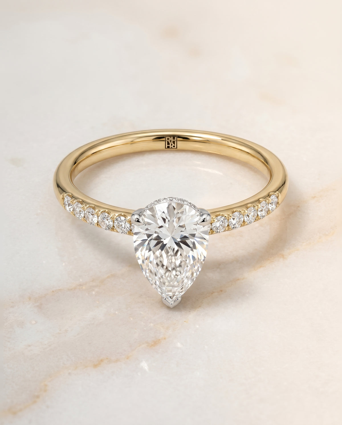 The Abbey princess engagement ring setting in 18K Yellow Gold | RockHer