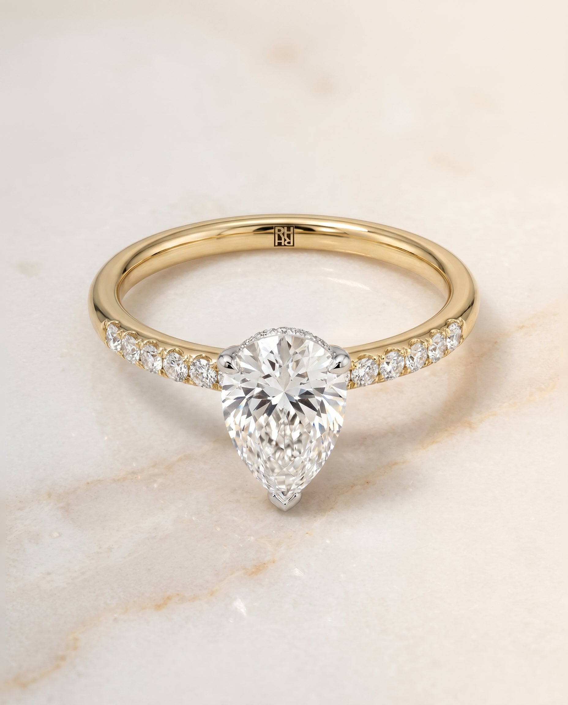 The Abbey Select Solitaire Engagement Ring with Lab Diamond in 18K Yellow Gold - view 1