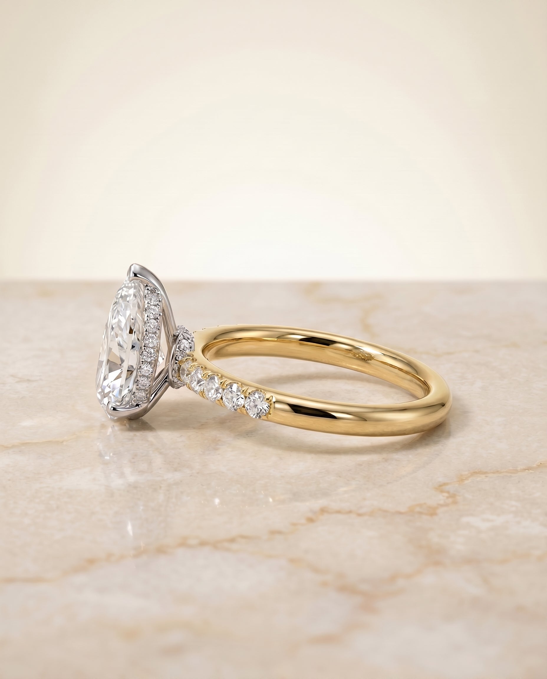 The Abbey setting for princess diamonds, made to order in 18K Yellow Gold | RockHer