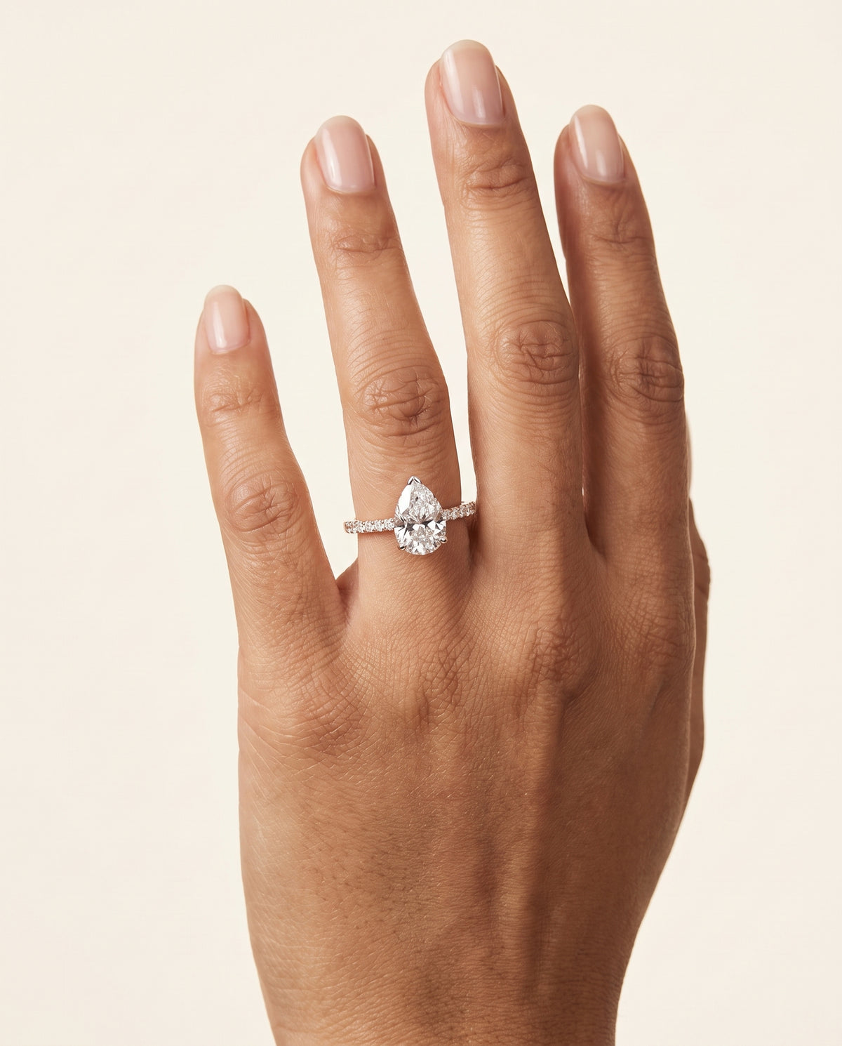 The Abbey Hidden Halo Pavé Princess Cut Engagement Ring Setting in 14K Rose Gold