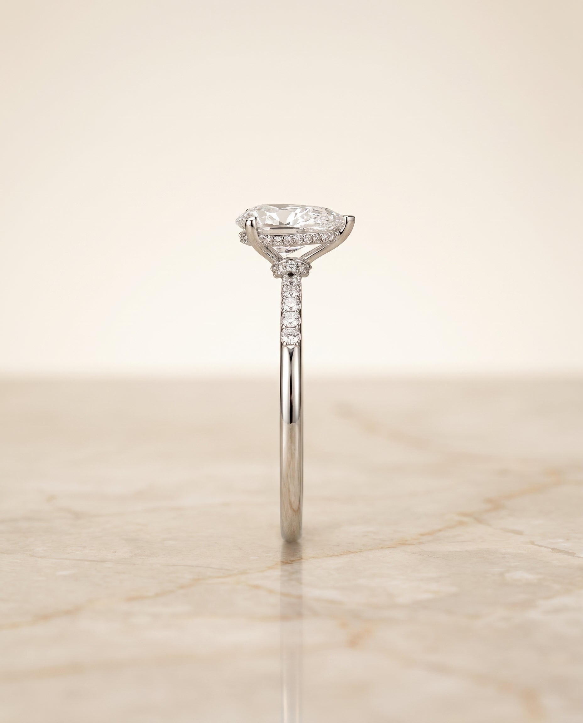 The Abbey setting for princess diamonds, made to order in Platinum | RockHer