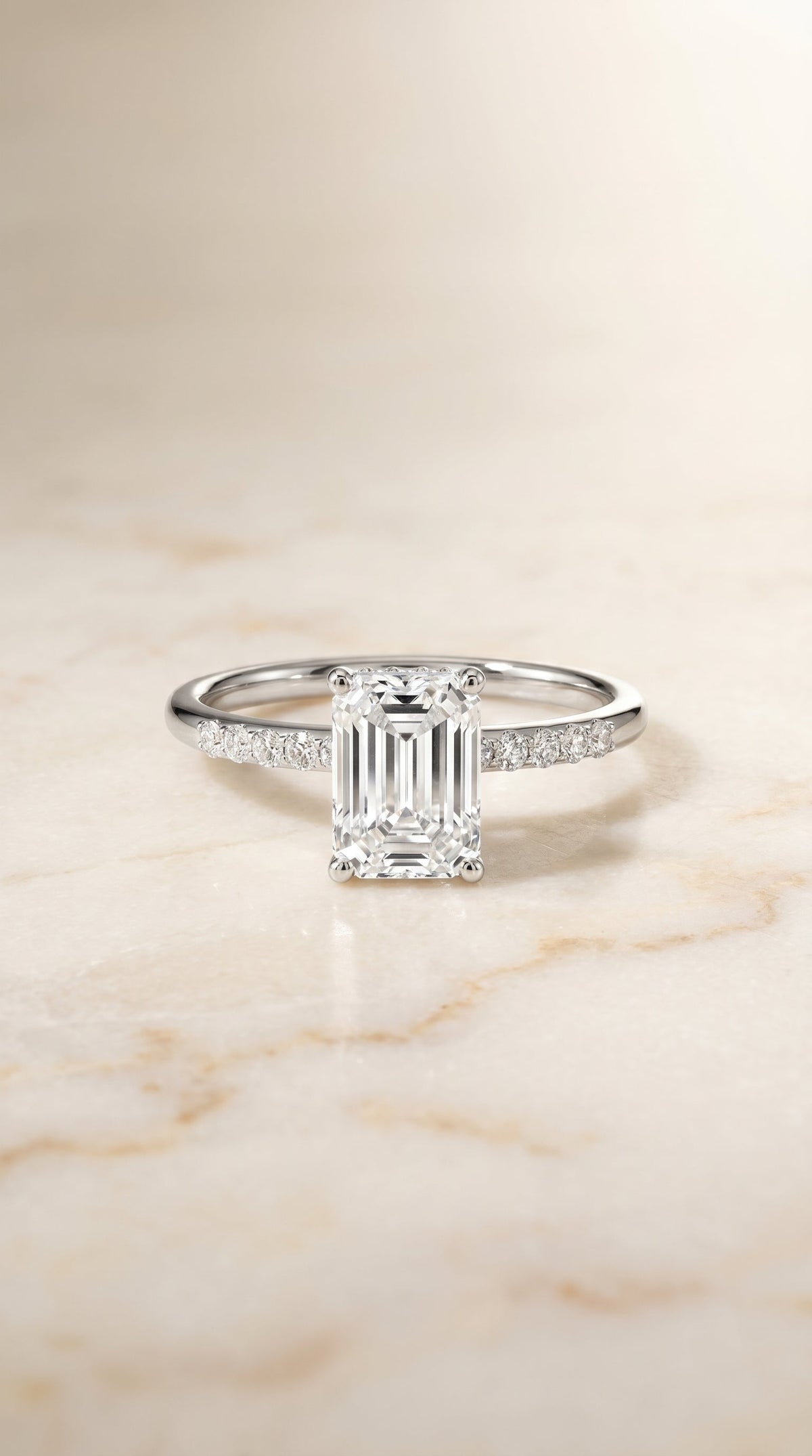 The Abbey emerald engagement ring setting in Platinum | RockHer